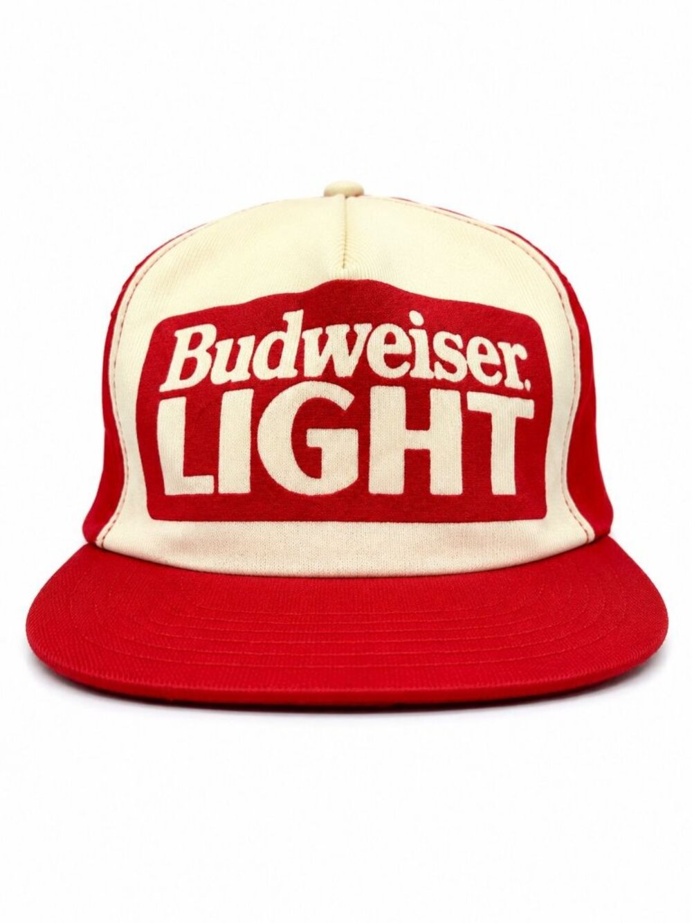 Budweiser Unisex Snapback Hat Red & Cream Cotton Adjustable Vintage Style New